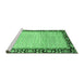 Sideview of Machine Washable Abstract Emerald Green Modern Area Rugs, wshabs3489emgrn