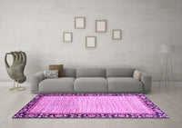 Machine Washable Abstract Purple Modern Rug, wshabs3489pur