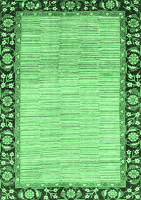 Abstract Emerald Green Modern Rug, abs3489emgrn