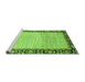 Sideview of Machine Washable Abstract Green Modern Area Rugs, wshabs3489grn