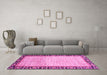 Machine Washable Abstract Pink Modern Rug in a Living Room, wshabs3489pnk