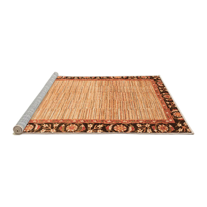 Sideview of Machine Washable Abstract Orange Modern Area Rugs, wshabs3489org