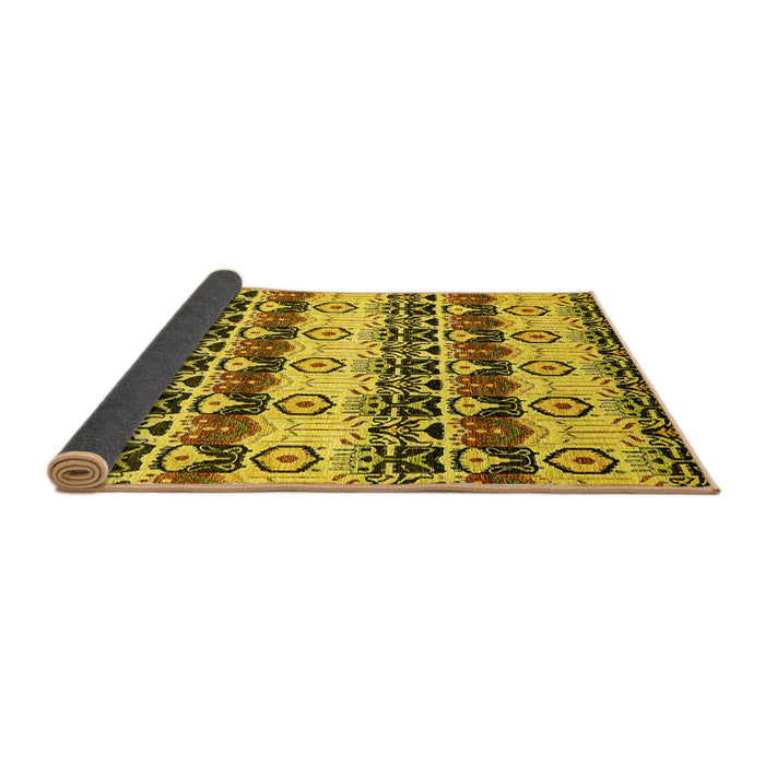 Sideview of Abstract Yellow Modern Rug, abs348yw