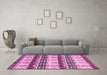 Machine Washable Abstract Pink Modern Rug in a Living Room, wshabs348pnk