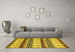 Machine Washable Abstract Yellow Modern Rug in a Living Room, wshabs348yw