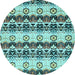 Round Machine Washable Abstract Light Blue Modern Rug, wshabs348lblu