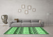 Machine Washable Abstract Emerald Green Modern Area Rugs in a Living Room,, wshabs348emgrn