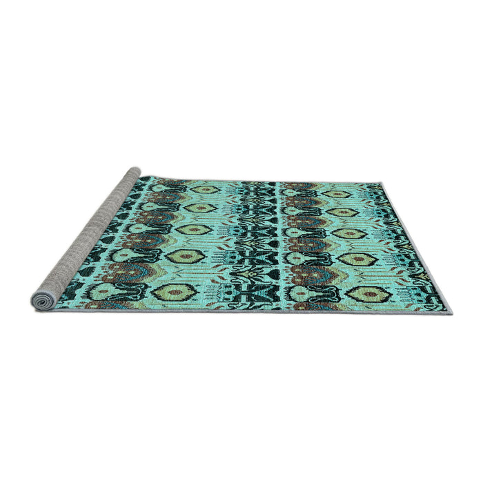Sideview of Machine Washable Abstract Light Blue Modern Rug, wshabs348lblu