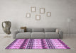 Machine Washable Abstract Purple Modern Area Rugs in a Living Room, wshabs348pur