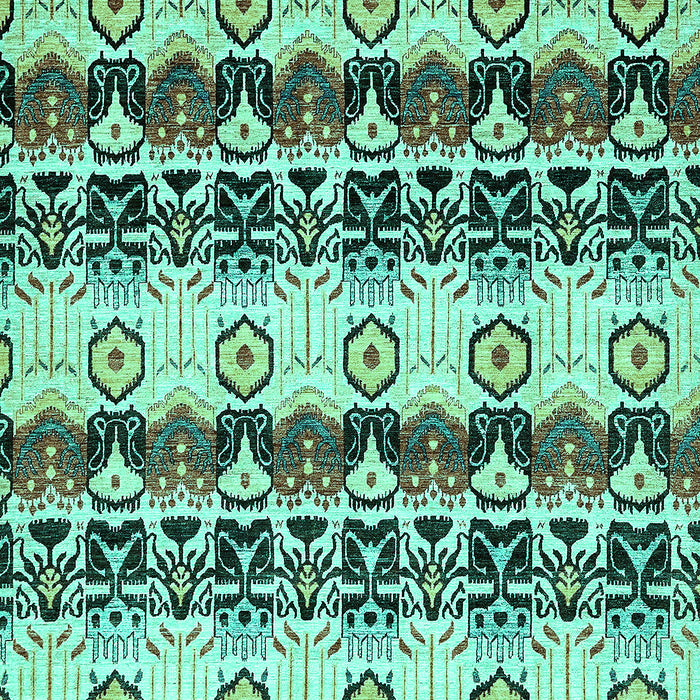 Machine Washable Abstract Turquoise Modern Area Rugs, wshabs348turq