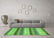 Machine Washable Abstract Green Modern Area Rugs in a Living Room,, wshabs348grn