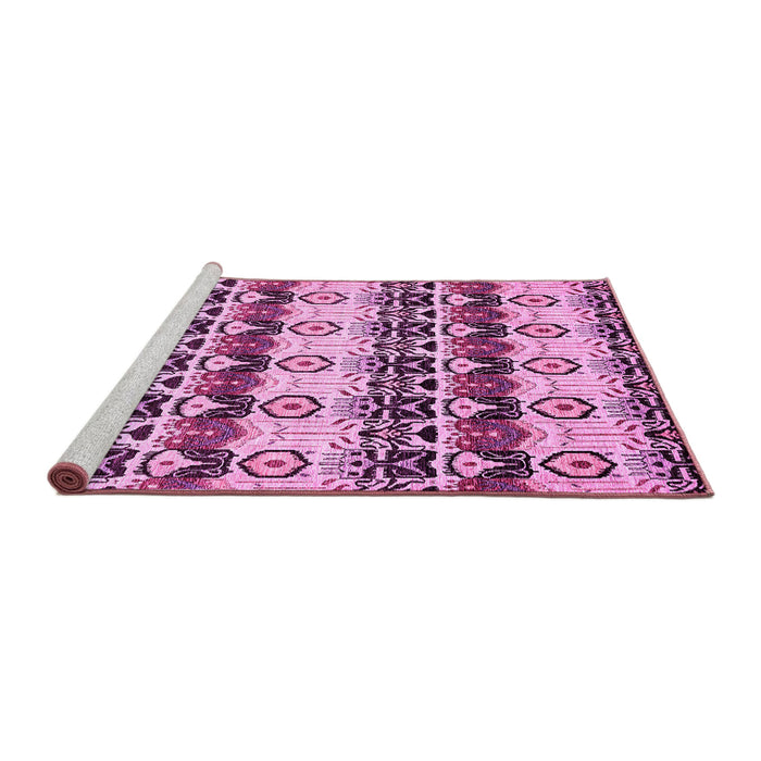 Sideview of Machine Washable Abstract Pink Modern Rug, wshabs348pnk