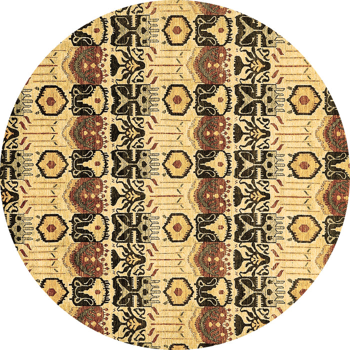 Round Machine Washable Abstract Brown Modern Rug, wshabs348brn