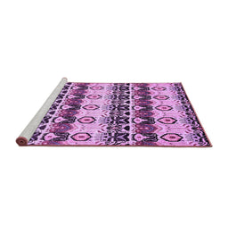 Sideview of Machine Washable Abstract Purple Modern Area Rugs, wshabs348pur