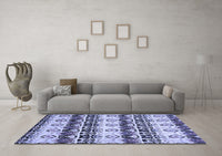 Machine Washable Abstract Blue Modern Rug, wshabs348blu