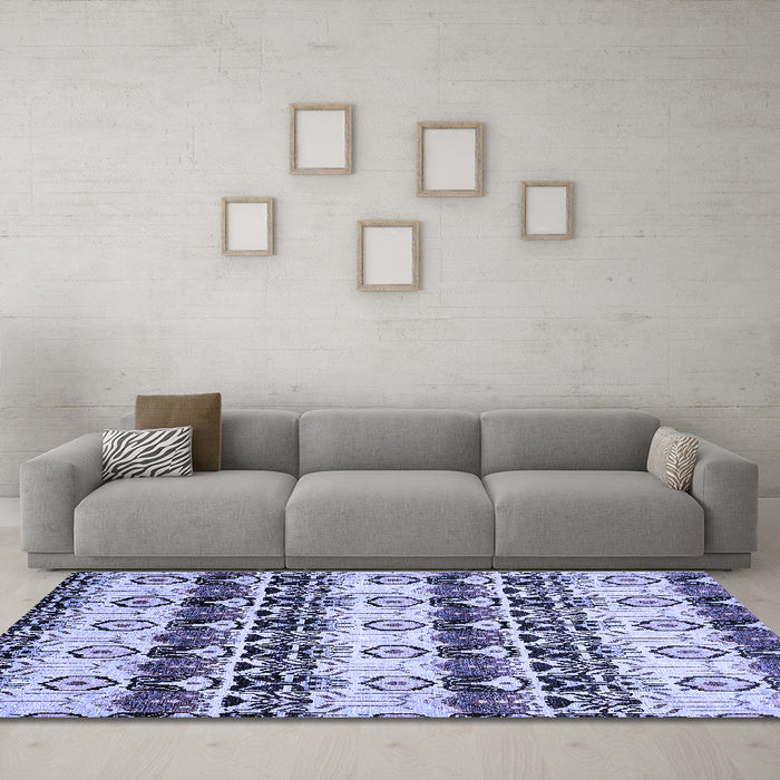 Machine Washable Abstract Blue Modern Rug in a Living Room, wshabs348blu