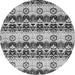 Round Abstract Gray Modern Rug, abs348gry