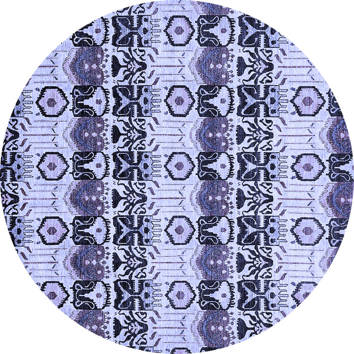 Round Machine Washable Abstract Blue Modern Rug, wshabs348blu