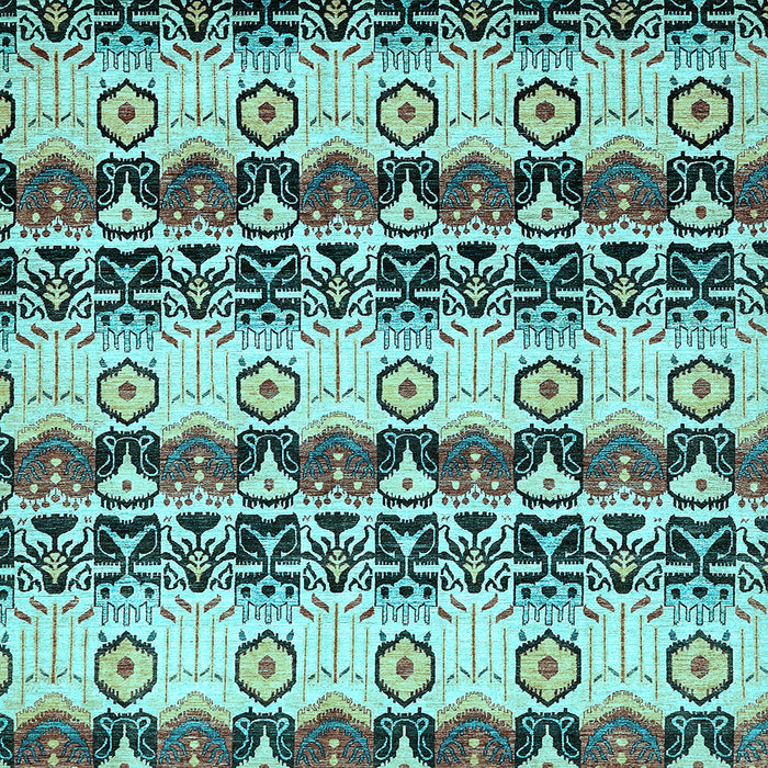 Square Machine Washable Abstract Light Blue Modern Rug, wshabs348lblu