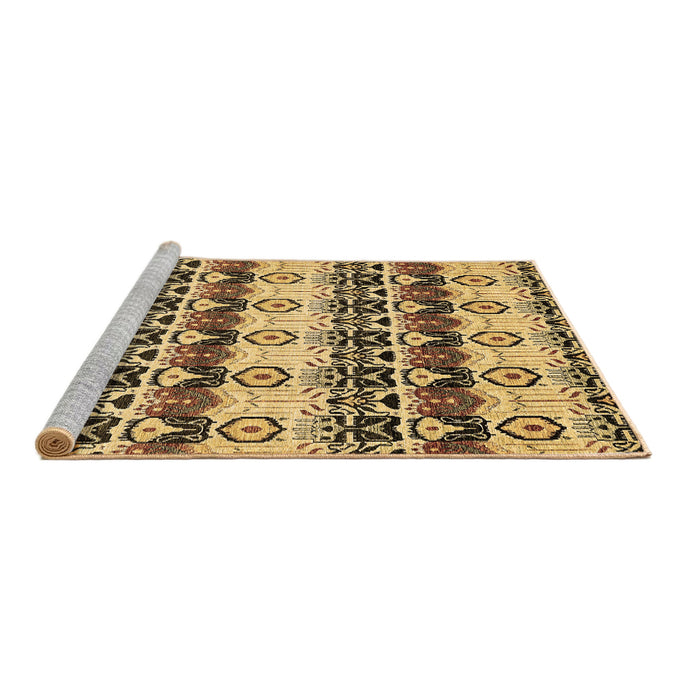 Sideview of Machine Washable Abstract Brown Modern Rug, wshabs348brn