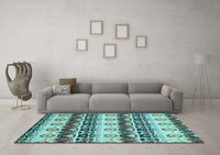 Machine Washable Abstract Light Blue Modern Rug, wshabs348lblu