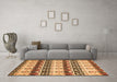 Machine Washable Abstract Orange Modern Area Rugs in a Living Room, wshabs348org