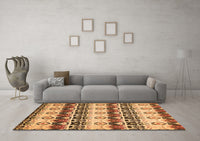 Machine Washable Abstract Orange Modern Rug, wshabs348org