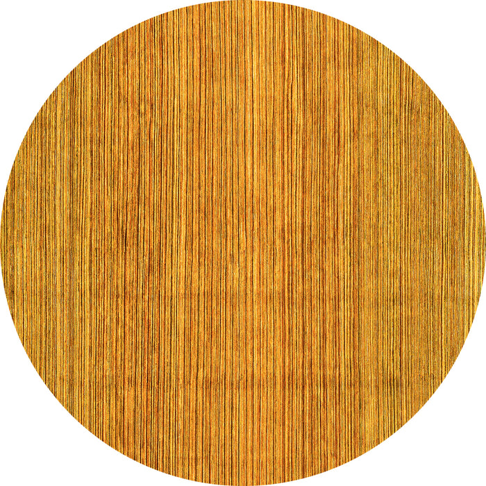 Round Abstract Yellow Modern Rug, abs3490yw
