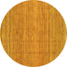 Round Abstract Yellow Modern Rug, abs3490yw