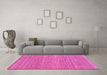 Machine Washable Abstract Pink Modern Rug in a Living Room, wshabs3490pnk