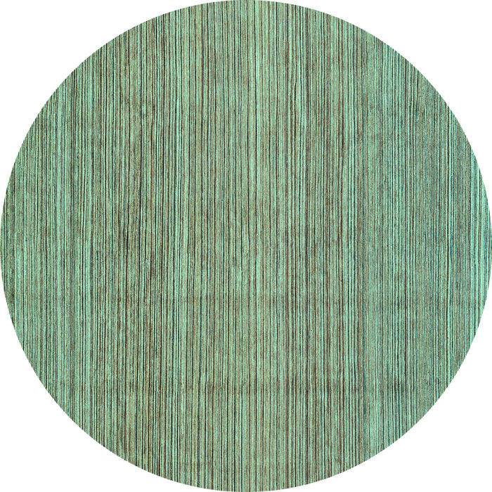 Round Abstract Turquoise Modern Rug, abs3490turq