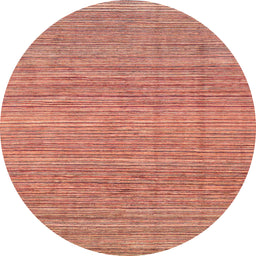 Round Machine Washable Abstract Red Rug, wshabs3490