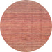 Round Machine Washable Abstract Red Rug, wshabs3490