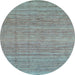 Round Abstract Light Blue Modern Rug, abs3490lblu