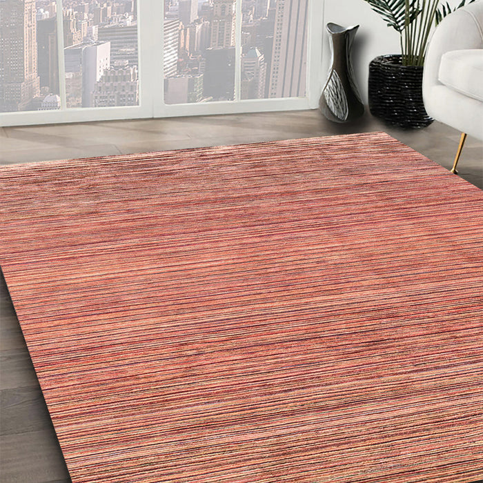 Abstract Red Modern Rug in Family Room, abs3490