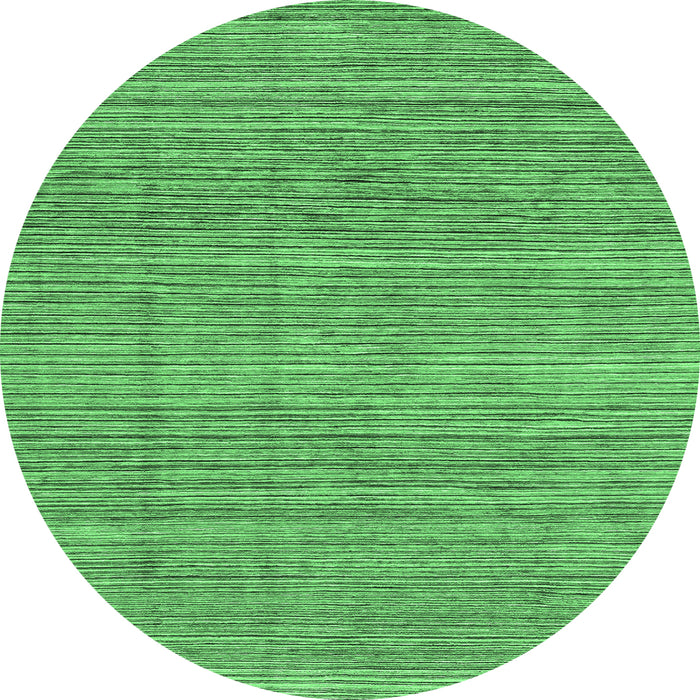 Round Machine Washable Abstract Emerald Green Modern Area Rugs, wshabs3490emgrn