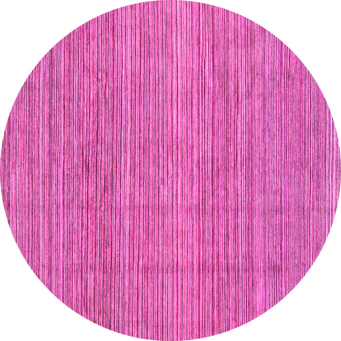 Round Machine Washable Abstract Pink Modern Rug, wshabs3490pnk