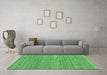 Machine Washable Abstract Emerald Green Modern Area Rugs in a Living Room,, wshabs3490emgrn