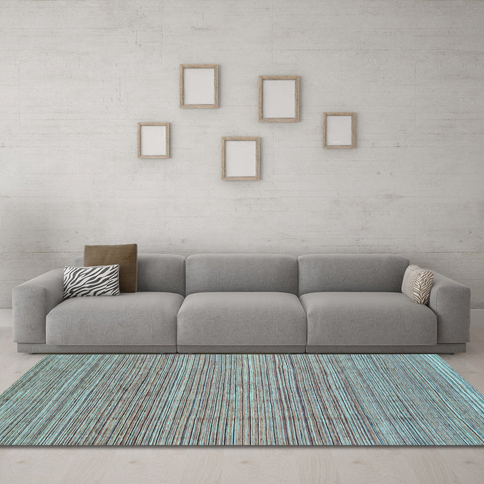 Machine Washable Abstract Light Blue Modern Rug in a Living Room, wshabs3490lblu