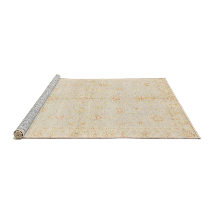 Sideview of Machine Washable Abstract Pastel Orange Rug, wshabs3491