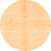 Round Abstract Orange Modern Rug, abs3491org