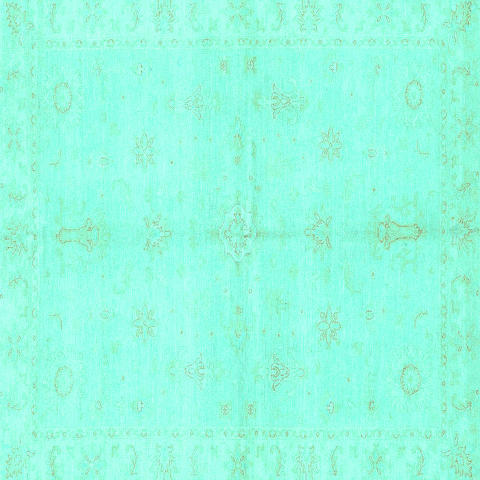 Square Abstract Turquoise Modern Rug, abs3491turq