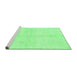 Sideview of Machine Washable Abstract Emerald Green Modern Area Rugs, wshabs3491emgrn