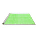 Sideview of Machine Washable Abstract Green Modern Area Rugs, wshabs3491grn