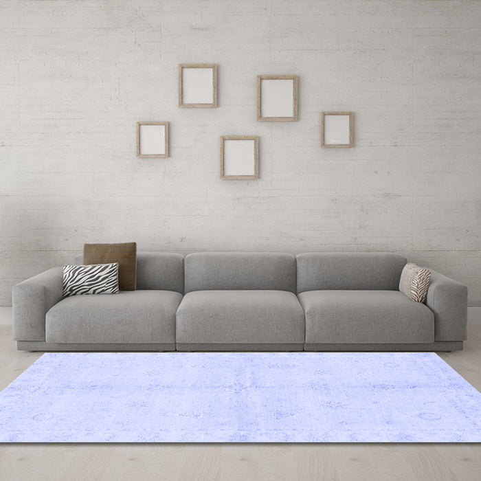 Machine Washable Abstract Blue Modern Rug in a Living Room, wshabs3491blu