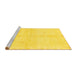 Sideview of Machine Washable Abstract Yellow Modern Rug, wshabs3491yw