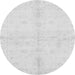 Round Abstract Gray Modern Rug, abs3491gry