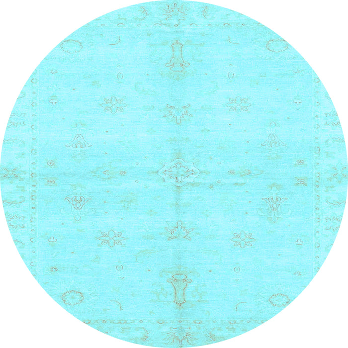 Round Machine Washable Abstract Light Blue Modern Rug, wshabs3491lblu