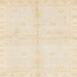 Square Abstract Pastel Orange Modern Rug, abs3491