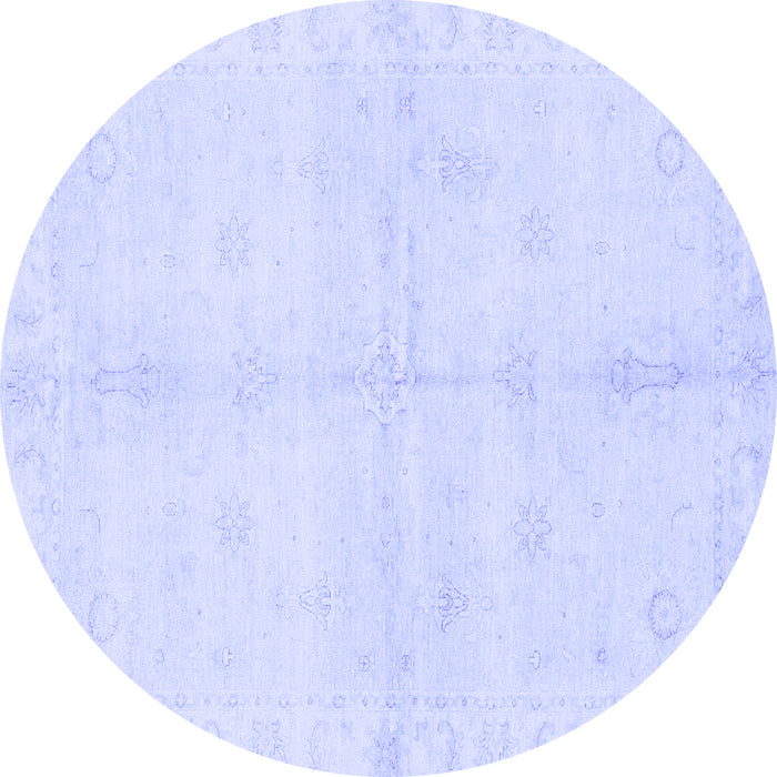 Round Machine Washable Abstract Blue Modern Rug, wshabs3491blu